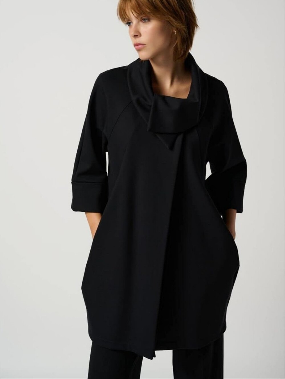 Joseph Ribkoff Wrap Design Cowl Neck Coat